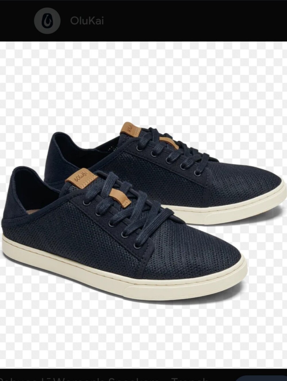 OLUKAI Beach Fold Down Dede Pehuea Li Ili Navy Knit Casual Walking Sneaker Sz 9